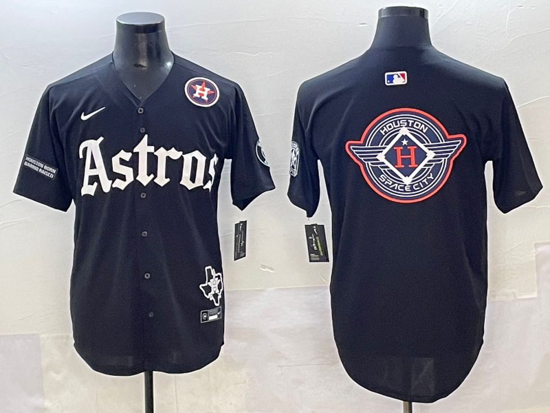 Men Houston Astros blank black MLB Nike 2025 jersey style 24